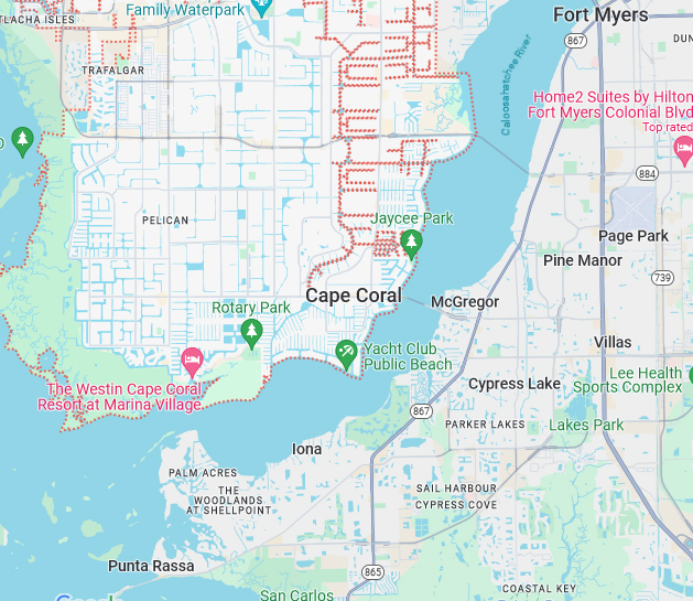 Cape Coral map