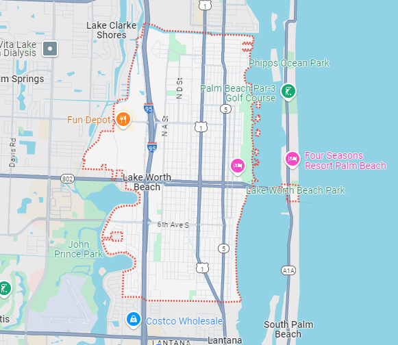 lake worth beach map